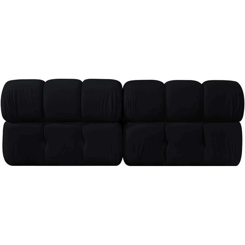 Meridian Furniture Orin Black Velvet Performance Fabric 2 pc. Modular Sofa