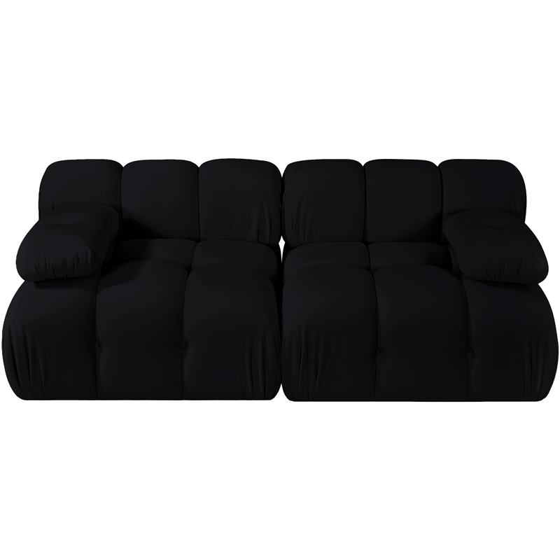 Meridian Furniture Orin Black Velvet Performance Fabric 2 pc. Modular Sofa