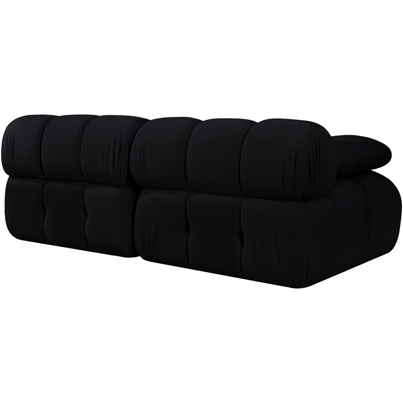 Meridian Furniture Orin Black Velvet Performance Fabric 2 pc. Modular Sofa