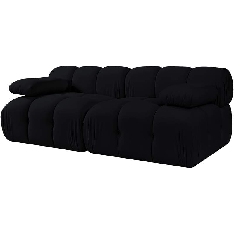 Meridian Furniture Orin Black Velvet Performance Fabric 2 pc. Modular Sofa