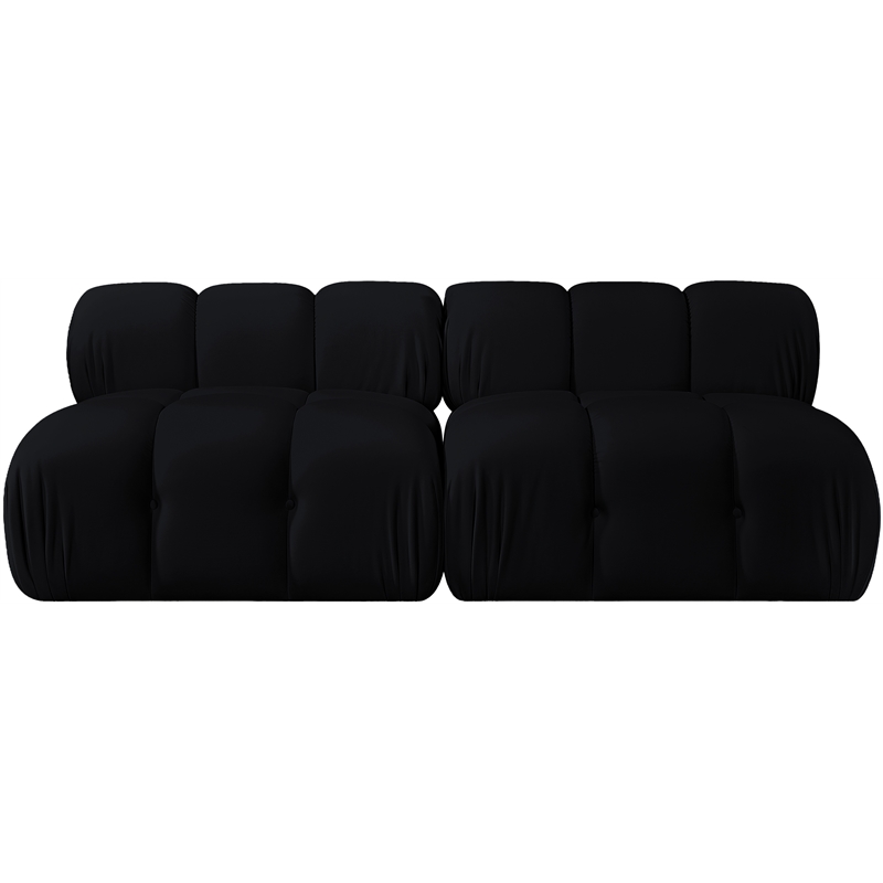 Meridian Furniture Orin Black Velvet Performance Fabric 2 pc. Modular Sofa