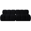 Meridian Furniture Orin Black Velvet Performance Fabric 2 pc. Modular Sofa