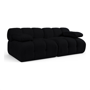 Meridian Furniture Orin Black Velvet Performance Fabric 2 pc. Modular Sofa