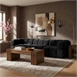 Meridian Furniture Orin Black Velvet Performance Fabric 3 pc. Modular Sofa