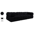 Meridian Furniture Orin Black Velvet Performance Fabric 3 pc. Modular Sofa