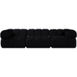Meridian Furniture Orin Black Velvet Performance Fabric 3 pc. Modular Sofa