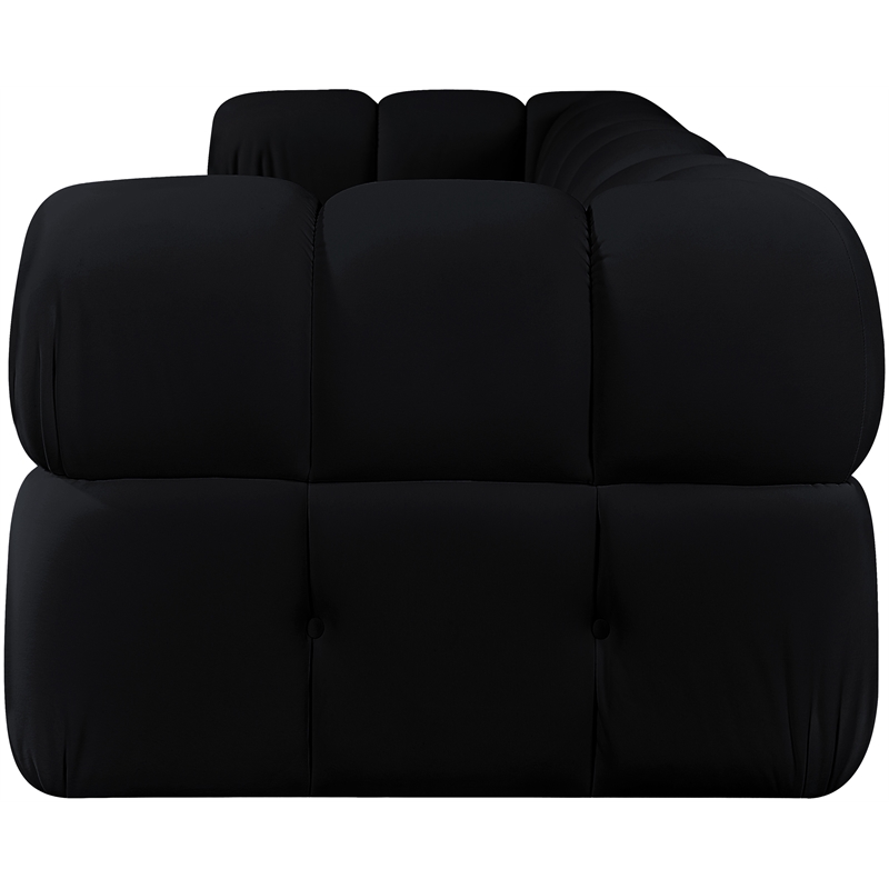 Meridian Furniture Orin Black Velvet Performance Fabric 3 pc. Modular Sofa
