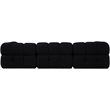 Meridian Furniture Orin Black Velvet Performance Fabric 3 pc. Modular Sofa