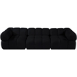 Meridian Furniture Orin Black Velvet Performance Fabric 3 pc. Modular Sofa