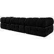 Meridian Furniture Orin Black Velvet Performance Fabric 3 pc. Modular Sofa