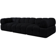 Meridian Furniture Orin Black Velvet Performance Fabric 3 pc. Modular Sofa