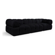 Meridian Furniture Orin Black Velvet Performance Fabric 3 pc. Modular Sofa