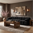 Meridian Furniture Orin Black Velvet Performance Fabric 3 pc. Modular Sofa