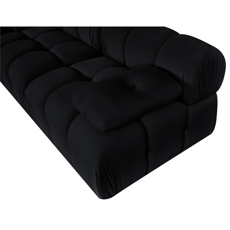 Meridian Furniture Orin Black Velvet Performance Fabric 3 pc. Modular Sofa