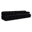 Meridian Furniture Orin Black Velvet Performance Fabric 3 pc. Modular Sofa