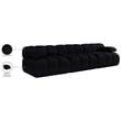 Meridian Furniture Orin Black Velvet Performance Fabric 3 pc. Modular Sofa