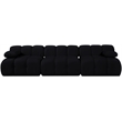 Meridian Furniture Orin Black Velvet Performance Fabric 3 pc. Modular Sofa