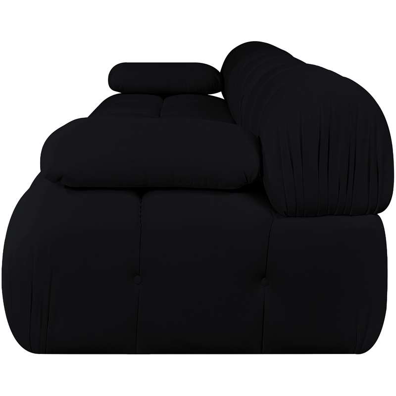 Meridian Furniture Orin Black Velvet Performance Fabric 3 pc. Modular Sofa