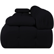 Meridian Furniture Orin Black Velvet Performance Fabric 3 pc. Modular Sofa