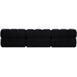 Meridian Furniture Orin Black Velvet Performance Fabric 3 pc. Modular Sofa