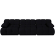 Meridian Furniture Orin Black Velvet Performance Fabric 3 pc. Modular Sofa