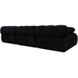 Meridian Furniture Orin Black Velvet Performance Fabric 3 pc. Modular Sofa