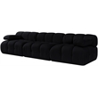 Meridian Furniture Orin Black Velvet Performance Fabric 3 pc. Modular Sofa