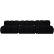 Meridian Furniture Orin Black Velvet Performance Fabric 3 pc. Modular Sofa
