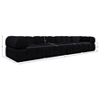 Meridian Furniture Orin Black Velvet Performance Fabric 4 pc. Modular Sofa