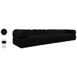 Meridian Furniture Orin Black Velvet Performance Fabric 4 pc. Modular Sofa