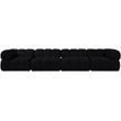 Meridian Furniture Orin Black Velvet Performance Fabric 4 pc. Modular Sofa