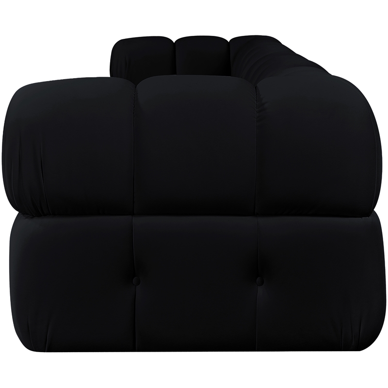 Meridian Furniture Orin Black Velvet Performance Fabric 4 pc. Modular Sofa