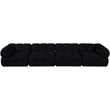 Meridian Furniture Orin Black Velvet Performance Fabric 4 pc. Modular Sofa