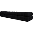 Meridian Furniture Orin Black Velvet Performance Fabric 4 pc. Modular Sofa