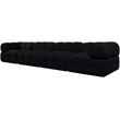 Meridian Furniture Orin Black Velvet Performance Fabric 4 pc. Modular Sofa
