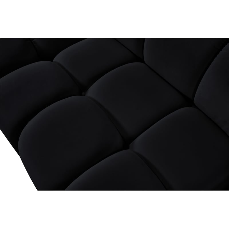 Meridian Furniture Orin Black Velvet Performance Fabric 4 pc. Modular Sofa