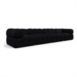 Meridian Furniture Orin Black Velvet Performance Fabric 4 pc. Modular Sofa