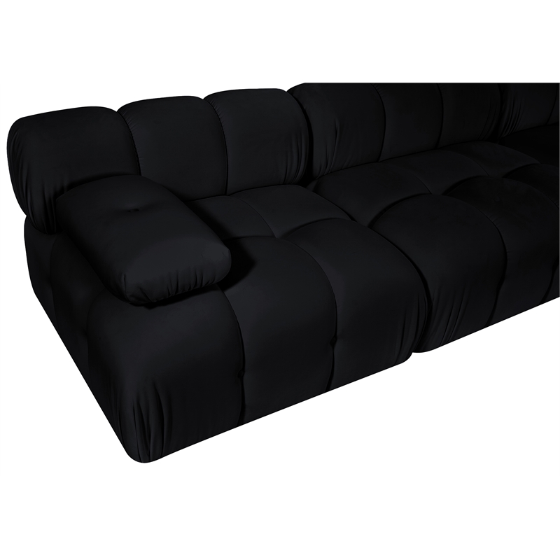 Meridian Furniture Orin Black Velvet Performance Fabric 4 pc. Modular Sofa