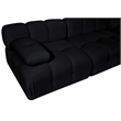 Meridian Furniture Orin Black Velvet Performance Fabric 4 pc. Modular Sofa