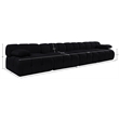 Meridian Furniture Orin Black Velvet Performance Fabric 4 pc. Modular Sofa