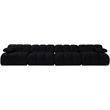 Meridian Furniture Orin Black Velvet Performance Fabric 4 pc. Modular Sofa