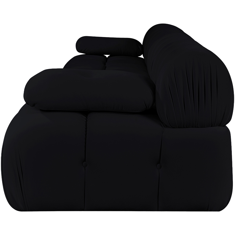 Meridian Furniture Orin Black Velvet Performance Fabric 4 pc. Modular Sofa