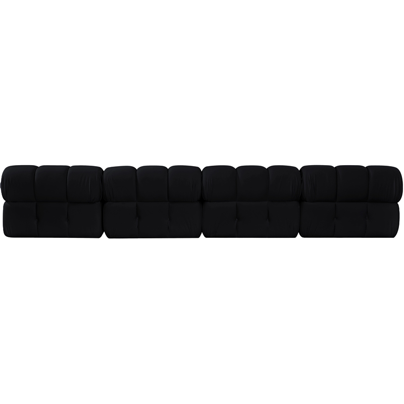 Meridian Furniture Orin Black Velvet Performance Fabric 4 pc. Modular Sofa
