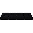 Meridian Furniture Orin Black Velvet Performance Fabric 4 pc. Modular Sofa