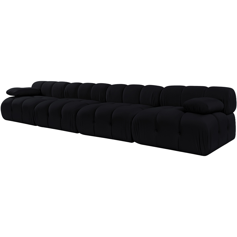 Meridian Furniture Orin Black Velvet Performance Fabric 4 pc. Modular Sofa