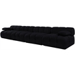 Meridian Furniture Orin Black Velvet Performance Fabric 4 pc. Modular Sofa