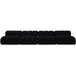 Meridian Furniture Orin Black Velvet Performance Fabric 4 pc. Modular Sofa