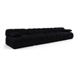 Meridian Furniture Orin Black Velvet Performance Fabric 4 pc. Modular Sofa