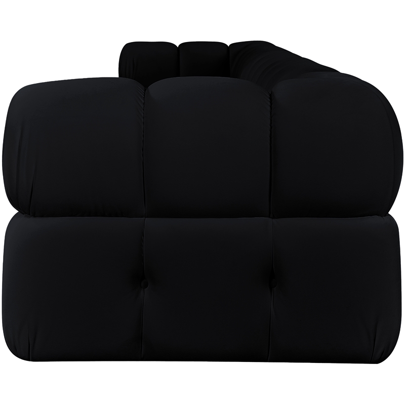 Meridian Furniture Orin Black Velvet Performance Fabric 5 pc. Modular Sofa