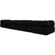 Meridian Furniture Orin Black Velvet Performance Fabric 5 pc. Modular Sofa